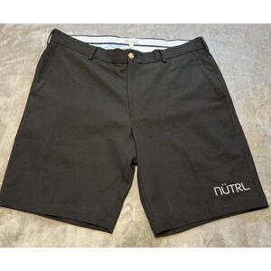 Peter Millar Golf Shorts Mens 34 Black Chino Performance Stretch